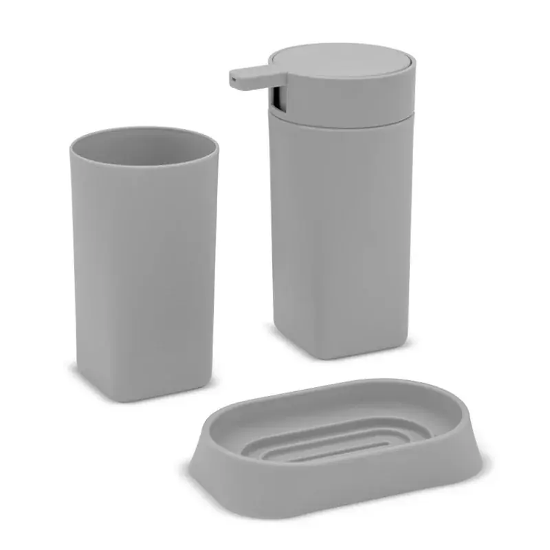 Sconto Set 3 pezzi accessori bagno grigio in abs Tender