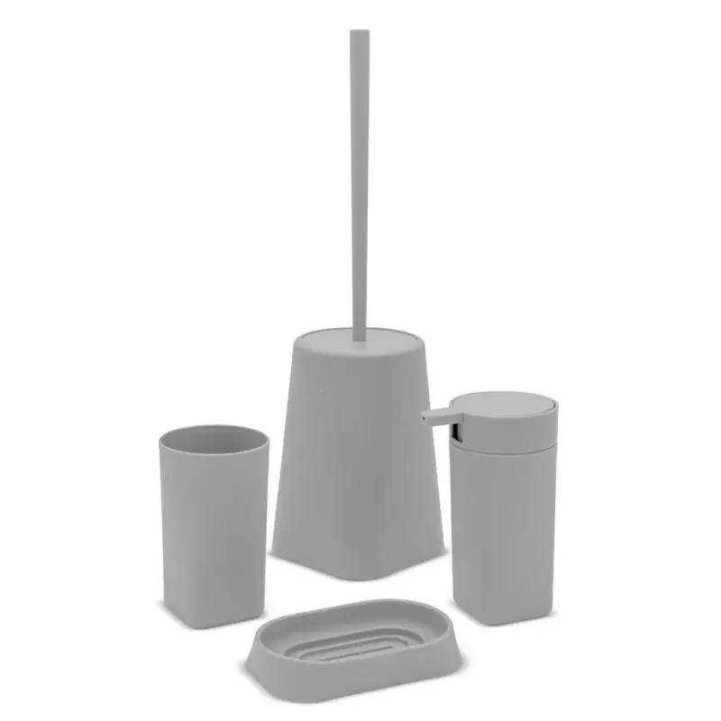 Prezzo Scontato Set completo accessori bagno grigio in abs Tender