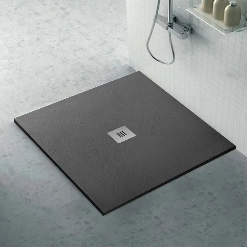 Piatto doccia 120x120 in marmo resina Karen antracite effetto pietra Più Venduto