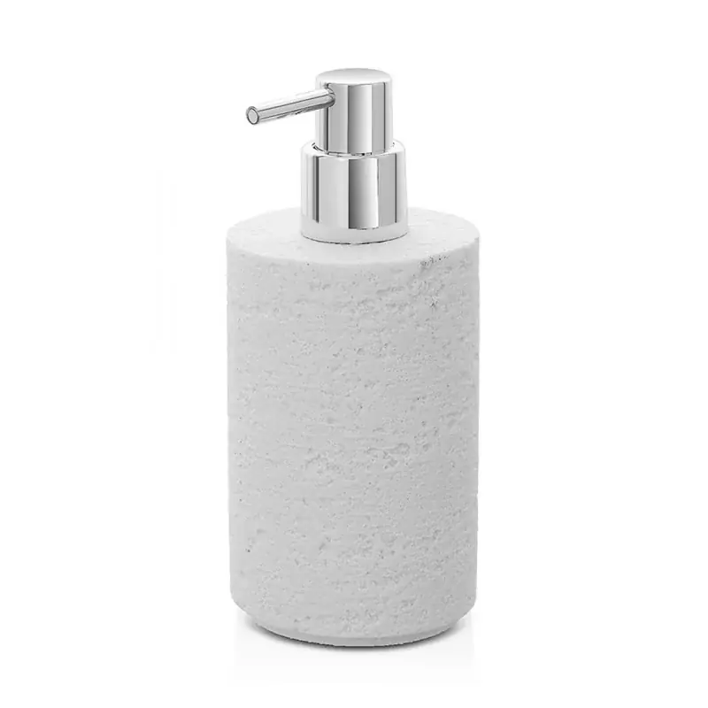 Dispenser sapone da appoggio bianco in resina effetto pietra Matera Pagamento Sicuro