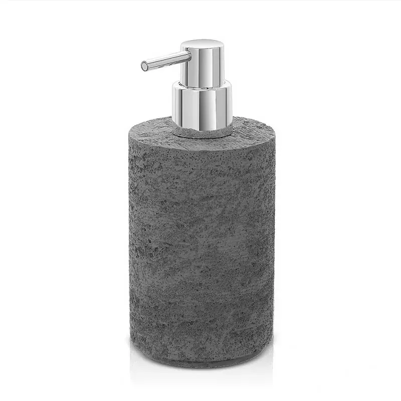 Dispenser sapone da appoggio grigio in resina effetto pietra Matera Promozione