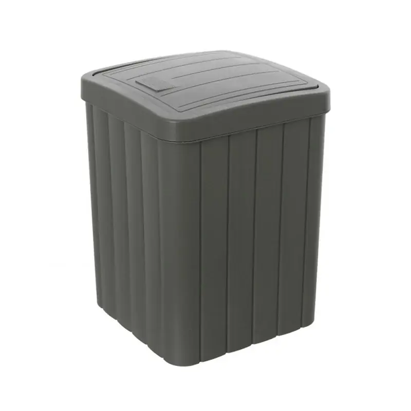 Pattumiera bagno antracite in plastica 10 lt con coperchio basculante Buzz Ordina Subito