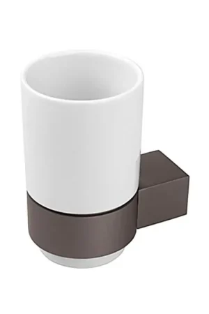Ultima Occasione Bicchiere porta spazzolini a muro in acciaio grigio dal design moderno