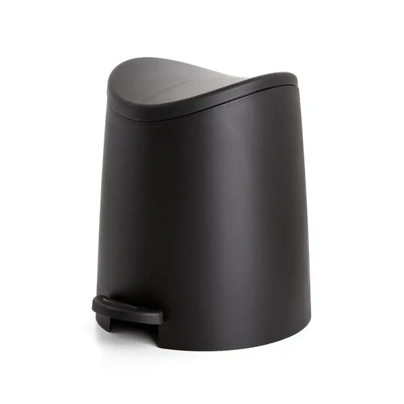 Subito Disponibile Pattumiera da Bagno Nero con Pedale e Coperchio Cestino Gettacarte di Design