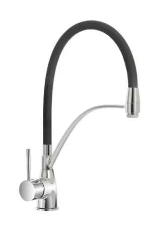 Saldi Rubinetto miscelatore in ottone cromo con canna alta in silicone