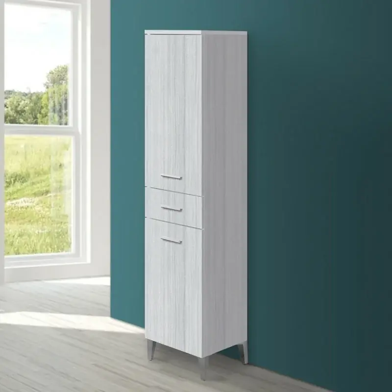 Colonna bagno d‘appoggio H 153,5 cm grigio con 2 ante e cassetto Desya Offerta Speciale