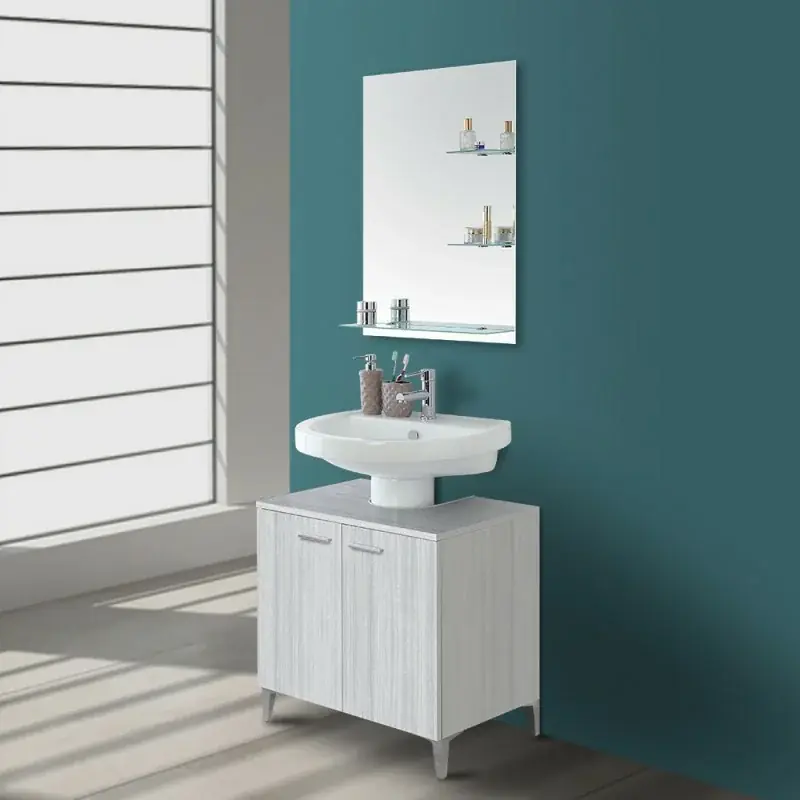 Economico Mobile sotto lavabo universale 70 cm grigio con 2 ante Desya