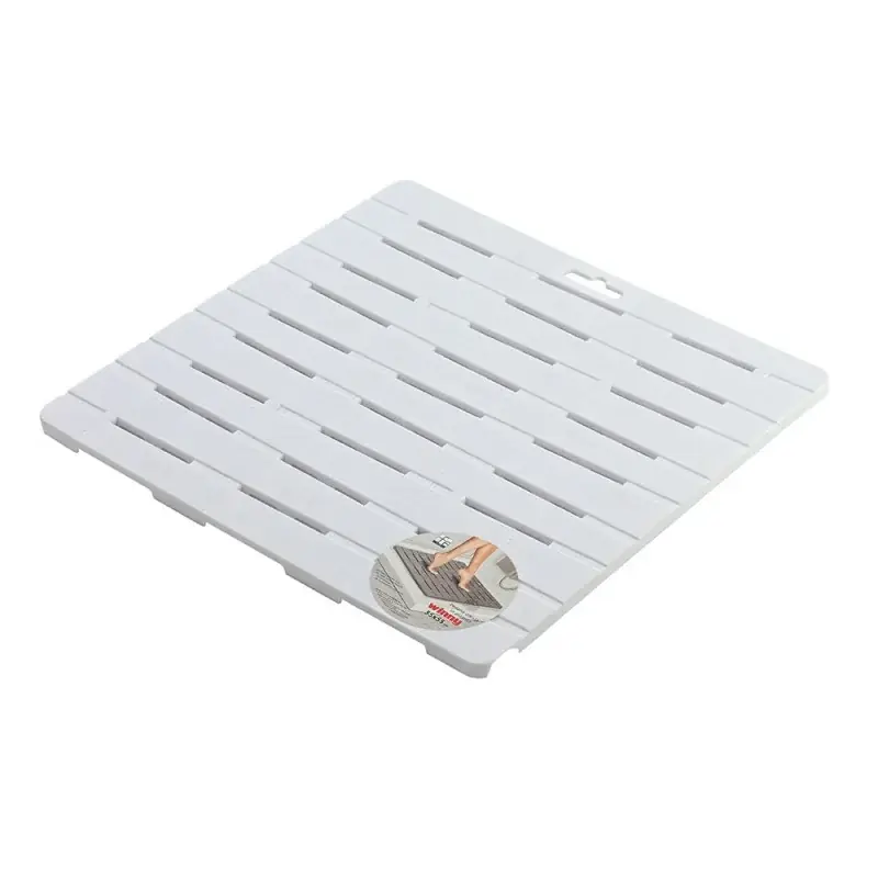 Pedana Doccia Bianca 55 x 55 in Plastica con Gommini Antiscivolo Ultima Occasione