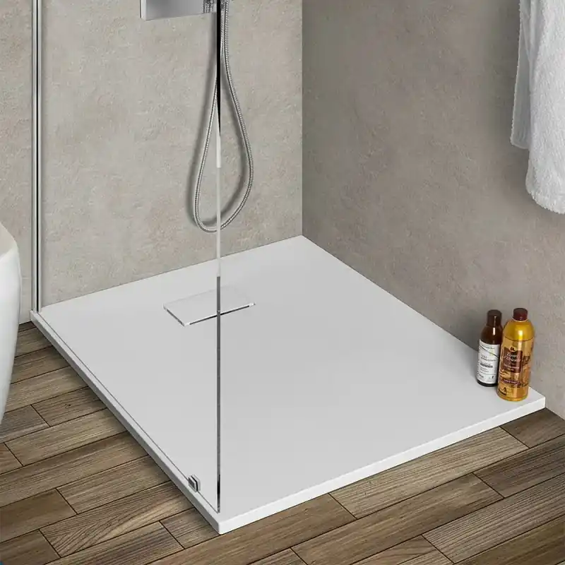 Prezzo Basso Piatto doccia in resina 80x100 serie Agorà bianco pietra su misura