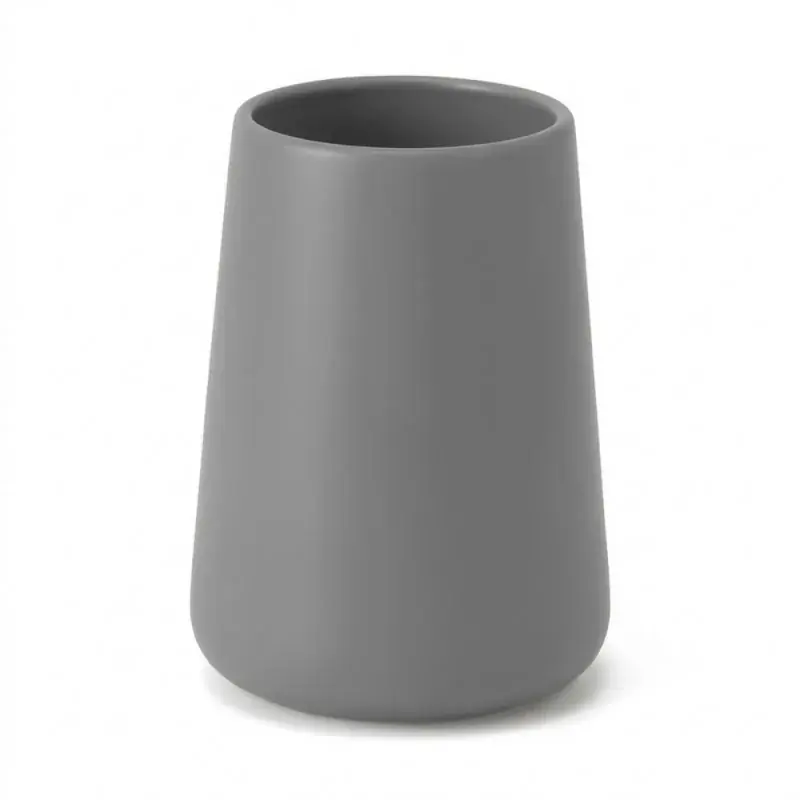 Ultime Pezzi Bicchiere porta spazzolini da appoggio in ceramica grigia Sidney