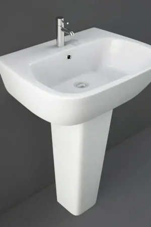Lavabo bagno Rak serie One 60x46 cm con colonna in ceramica lucida Di Tendenza