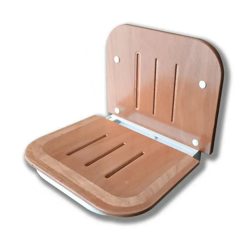 Sedile doccia a muro con seduta richiudibile 30x35 cm in legno massello Compra Oggi Stesso