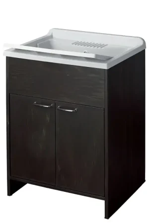 Occasione Mobile lavatoio wengè 60x50 con vasca e asse lavapanni in resina
