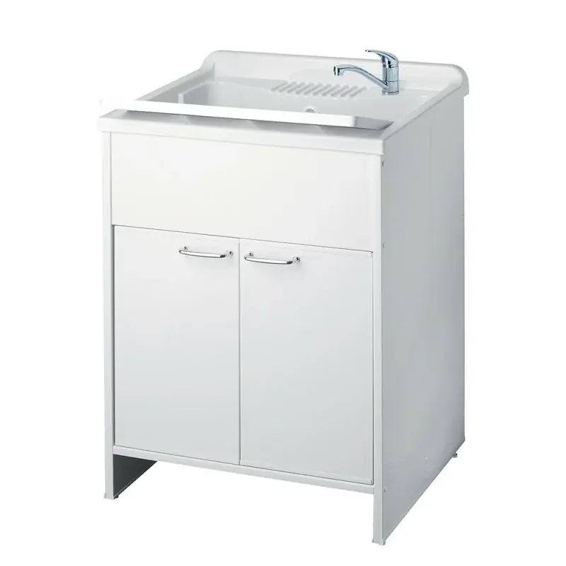 Quantità Limitata Mobile lavatoio 60x60 cm vasca in resina con asse e kit di scarico