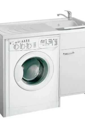 Mobile copri lavatrice 109x60 con lavatoio a destra e asse incluso Prezzo Scontato