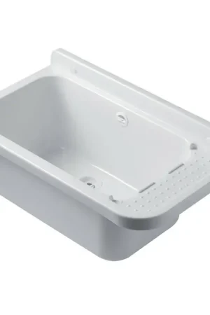 Offerta Speciale Pilozzo da esterno sospeso 60x34 cm in resina bianca con portasapone