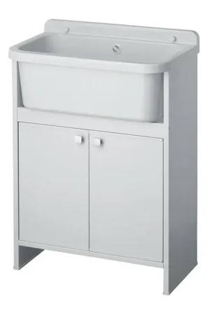 Mobile lavatoio salvaspazio 55x34 cm vasca completa di kit di scarico Popolare