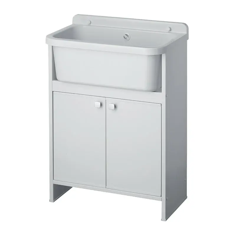 Mobile lavatoio salvaspazio 55x34 cm vasca completa di kit di scarico Popolare