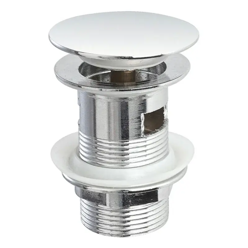 Piletta di scarico universale click clack con troppopieno tappo cromato Promozione Esclusiva