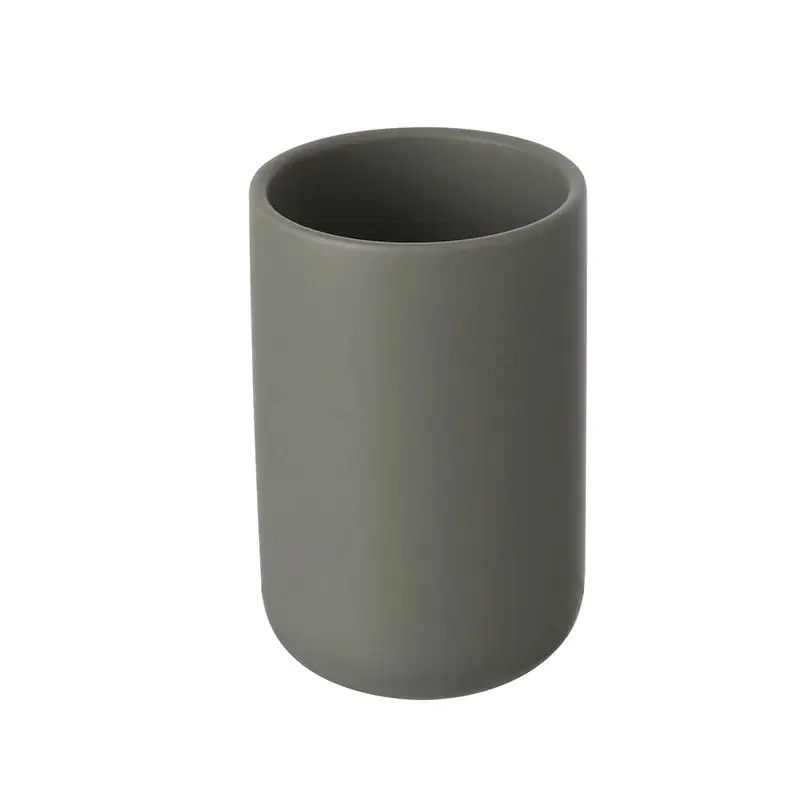 Nuova Collezione Portaspazzolini Grigio In Ceramica Da Appoggio Moderno