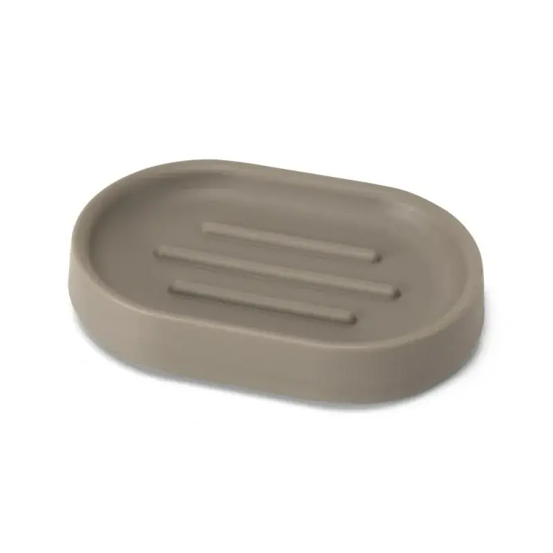 Prezzo Basso Porta sapone bagno tortora design tondo in plastica Pop
