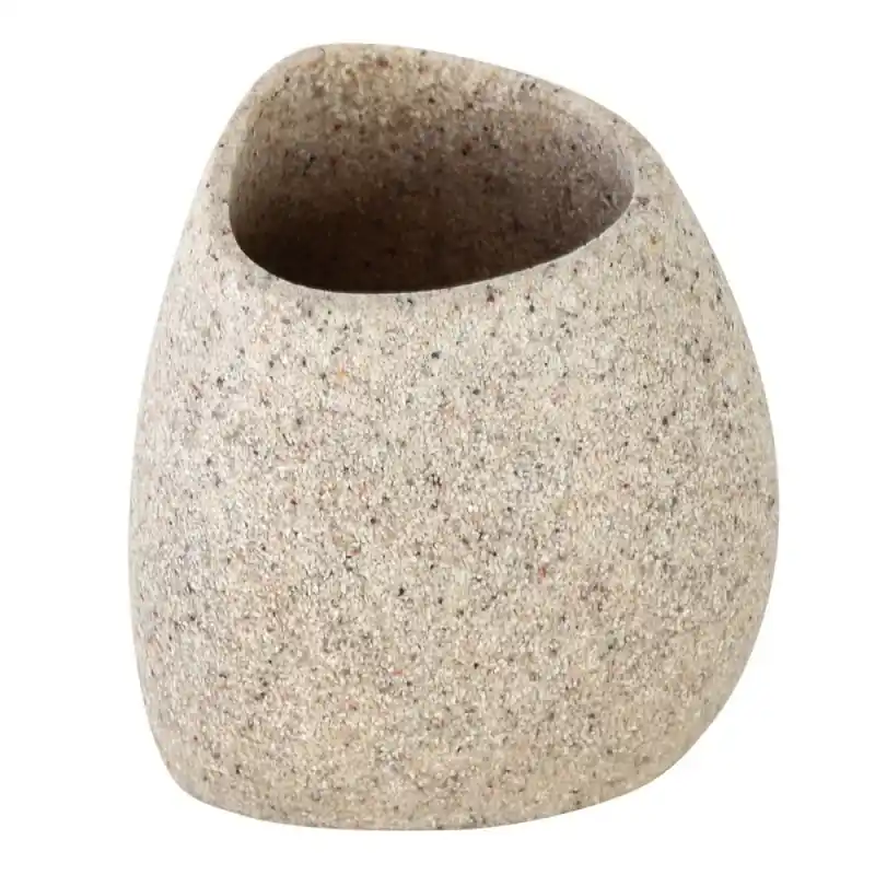Portaspazzolino Da Appoggio In Poliresina Sabbia Effetto Pietra Stone Economico