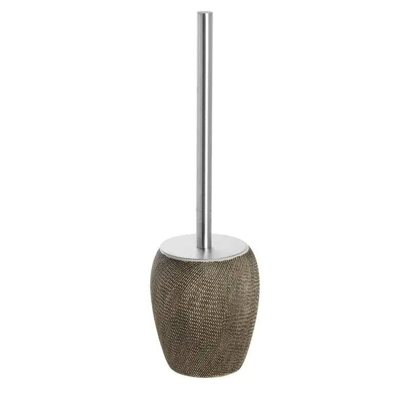 Di Tendenza Portascopino Wc In Ceramica E Acciaio Marrone Dal Gusto Etnico Safari