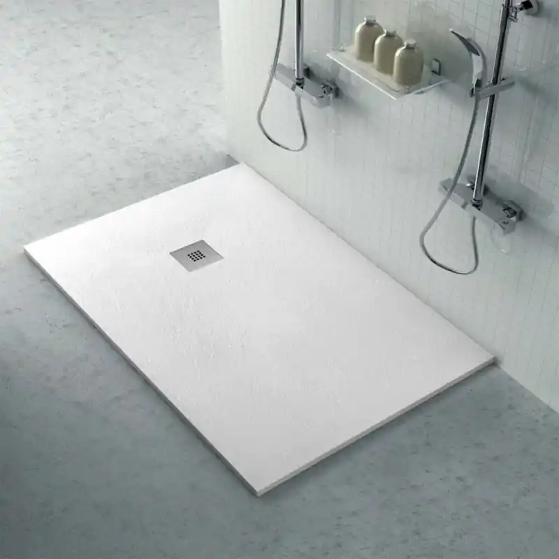 Prezzo Ridotto Piatto doccia 80x120 cm bianco effetto pietra in resina riducibile Karen