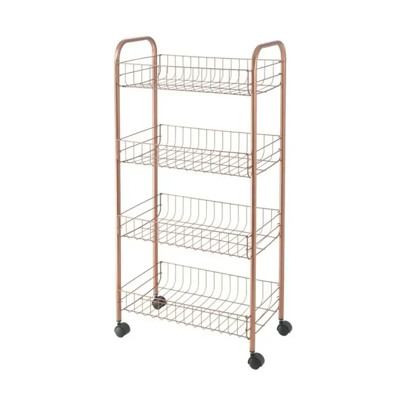 Super Prezzo Carrello con ruote e 4 ripiani in acciaio con Polytherm rame Ascona
