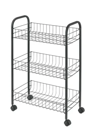Quantità Limitata Carrello porta tutto Lugano in acciaio con finitura Touch therm nera