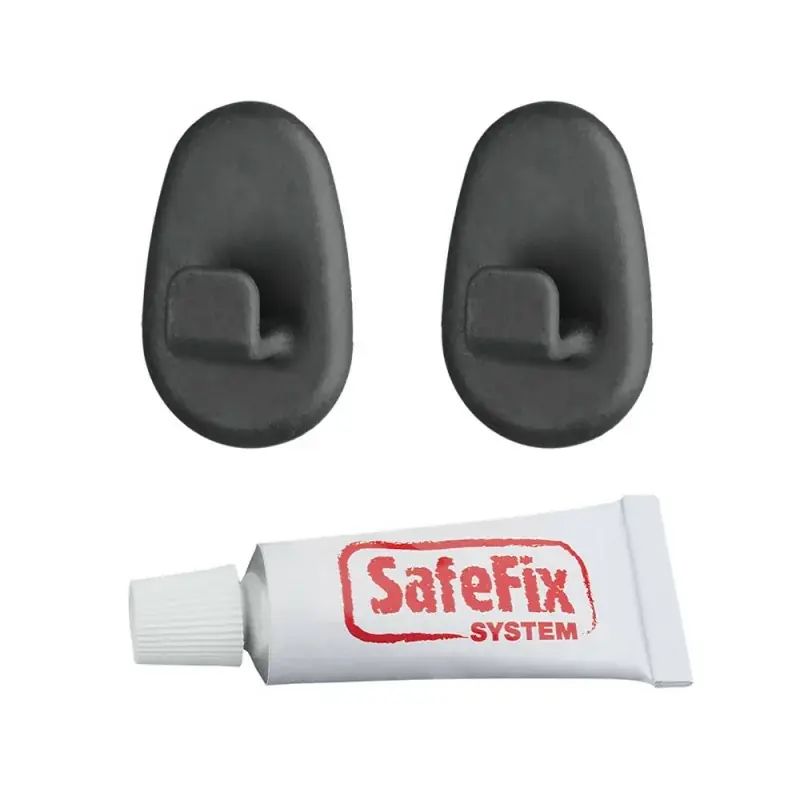 Ganci per bagno in finitura nera Origin Lava completi di colla Safe Fix Prezzo Conveniente