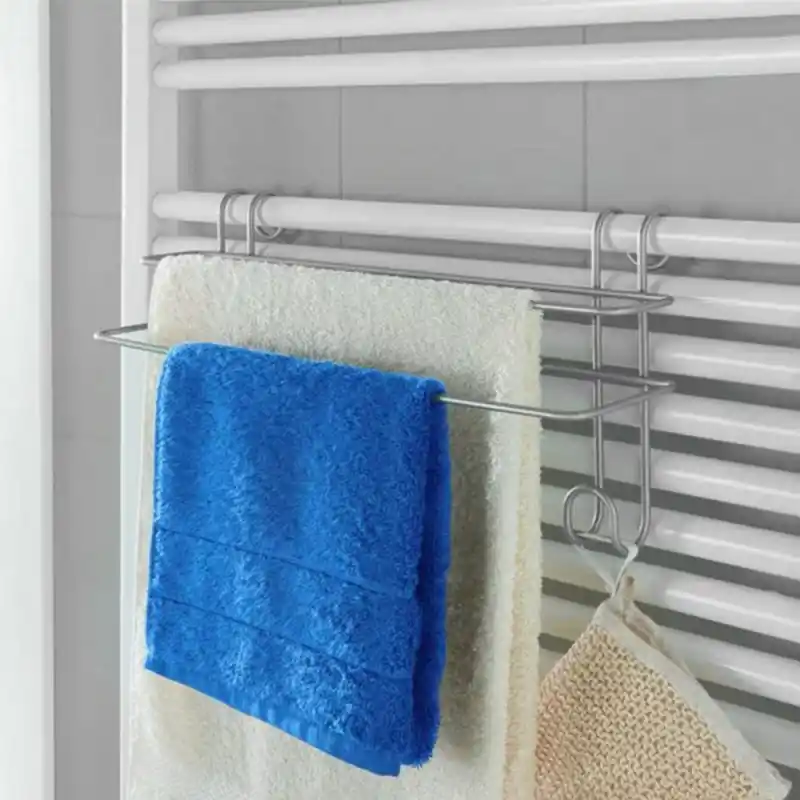 Porta asciugamani per termoarredo in acciaio rivestito con Polytherm grigio Scelto Dai Clienti