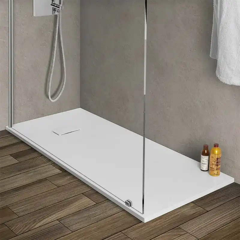 Promo Stagionale Piatto doccia 80x160 in resina bianca effetto pietra serie Agorà