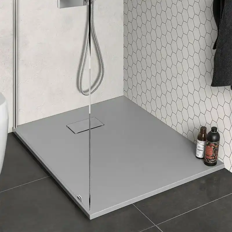 Piatto doccia 80x100 filo pavimento Agorà in resina grigio pietra Compra Adesso