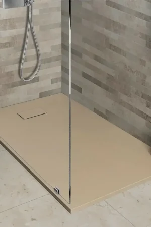Acquista Ora Piatto doccia 80x140 in resina tortora effetto pietra serie Agorà