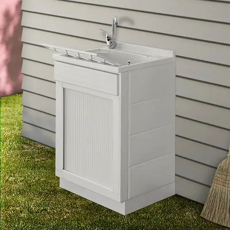 Ultime Pezzi Mobile lavatoio 45x50 bianco con serranda vasca e asse lavapanni
