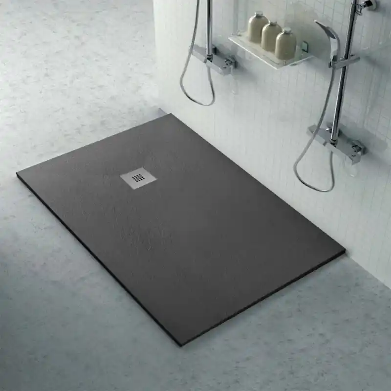Esclusivo Piatto doccia ardesia 80x110 Karen in resina effetto pietra antracite
