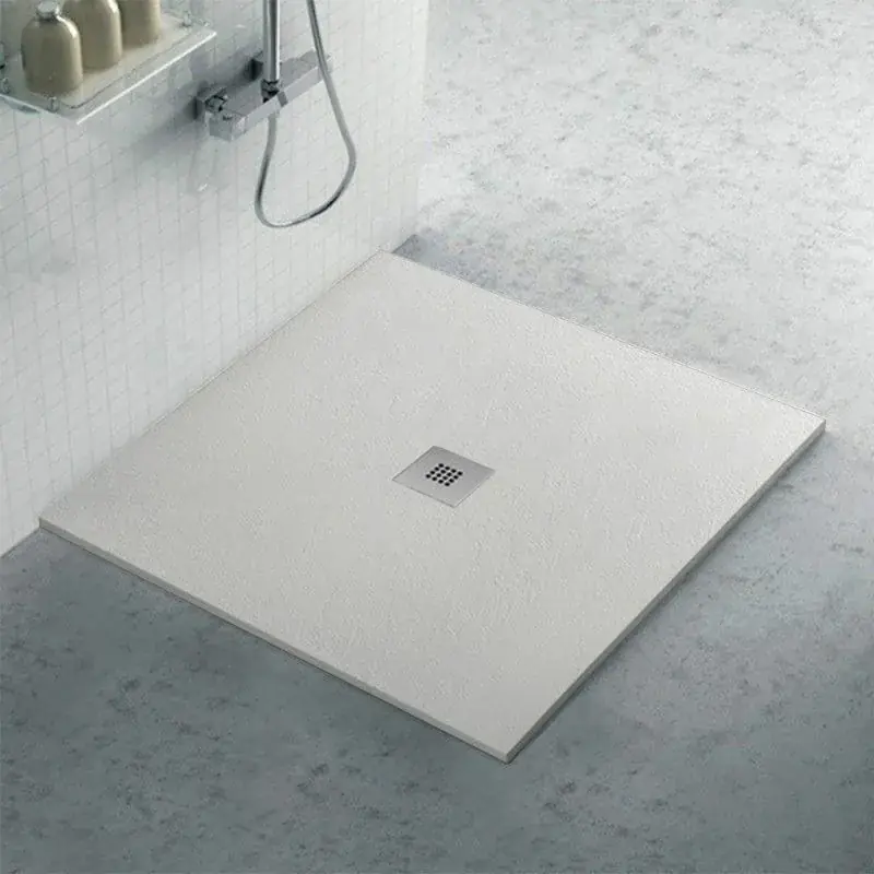 Offerta Piatto doccia su misura 80x80 Karen in resina ghiaccio effetto pietra