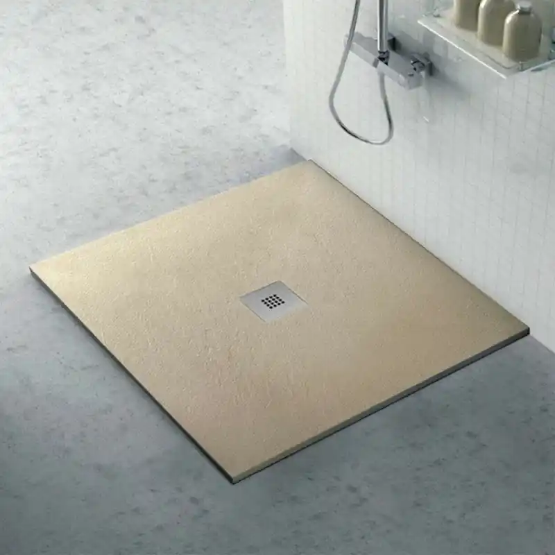 Spedizione Espresso Piatto doccia resina 70x70 su misura tortora effetto pietra Karen