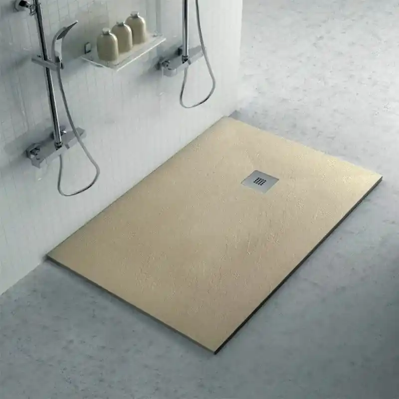 Popolare Piatto doccia filo pavimento Karen 70x110 in resina pietra tortora