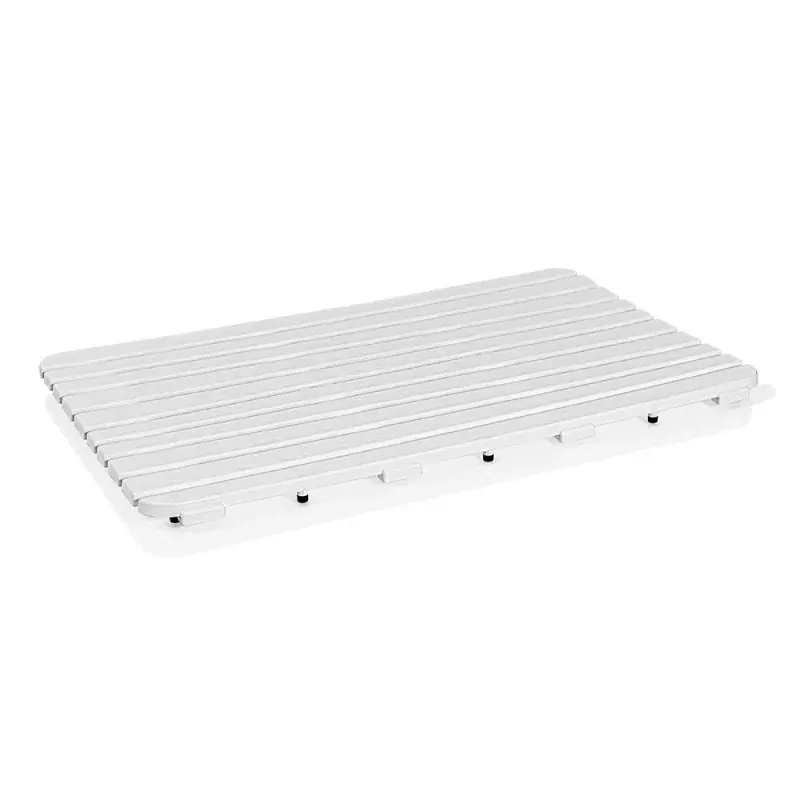 Pedana doccia antiscivolo 80x50 cm bianca con effetto legno in plastica Ordina Subito