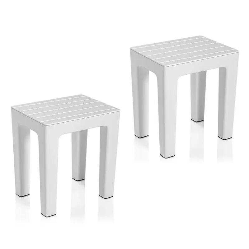Più Venduto Set 2 pz Lello lo sgabello multiuso ad alta resistenza bianco effetto legno