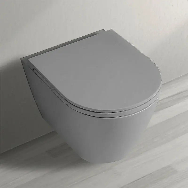 Water sospeso rimfree serie Feeling in ceramica con finitura grigio opaco Scelto Dai Clienti