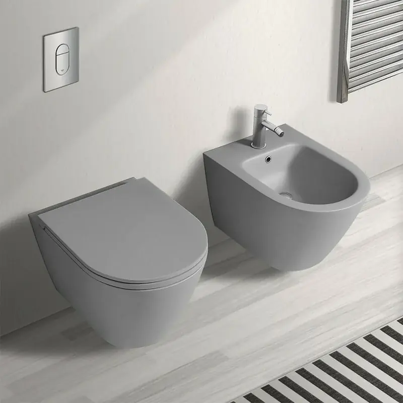 Super Prezzo Set sanitari bagno sospesi Feeling rimless grigio opaco con copriwc softclose