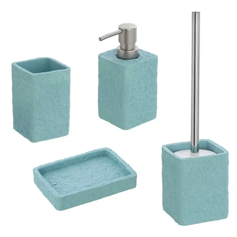 Compra Adesso Set accessori bagno 4 pezzi turchese