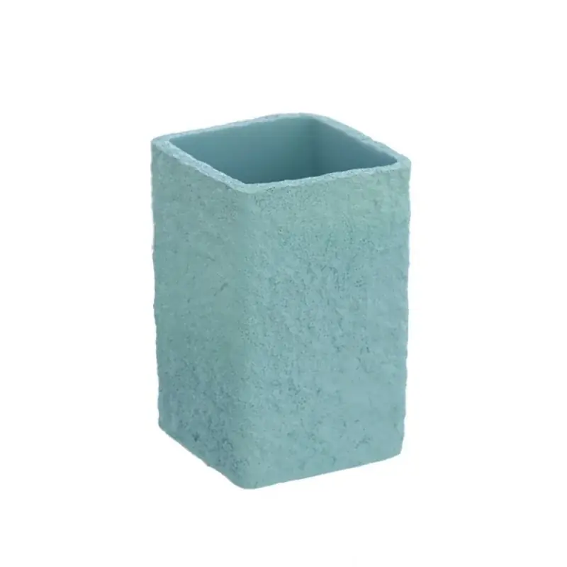 Promozione Bicchiere portaspazzolino in poliresina da appoggio turchese pastello