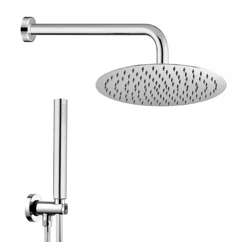 Popolare Set doccia tondo ottone completo di soffione acciaio inox 25 cm e set doccetta