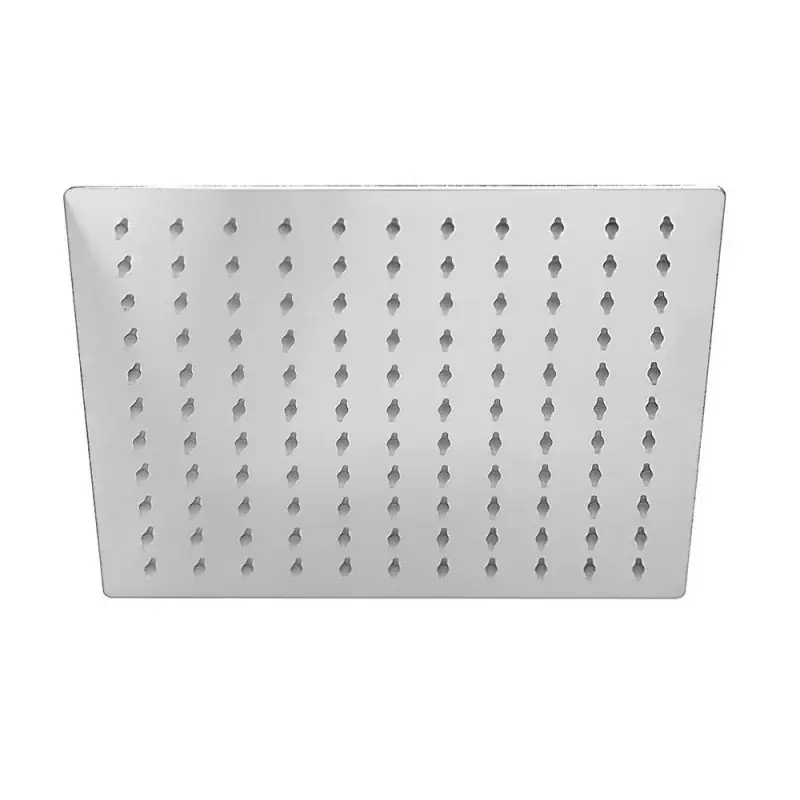 Soffione doccia slim quadrato 30x30 cm in acciaio cromato Popolare