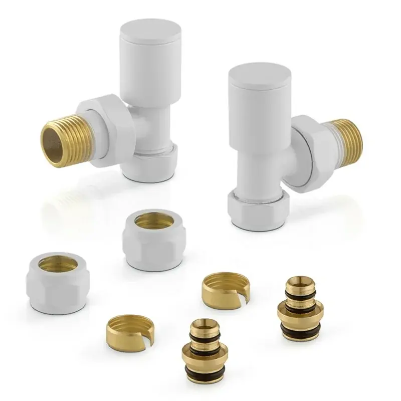 Valvole per termoarredo bianche con raccordi multistrato da 16 mm G 1/2 Popolare