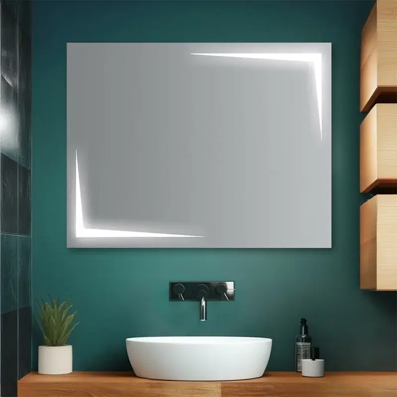 Non Perdere Specchio bagno 80x60 cm reversibile con LED naturale agli angoli